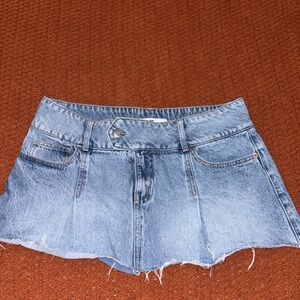 Garage Light Blue Denim Mini Skirt